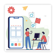 Mobile UI Doodle Vector Set