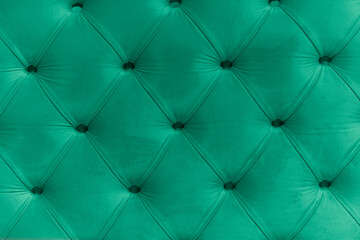 Emerald Green Velvet Tufted Upholstery
