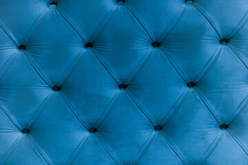 Deep Blue Velvet Tufted Upholstery