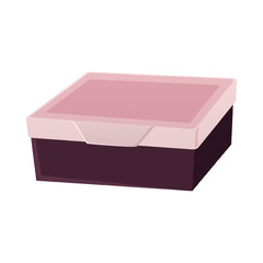 Small box with close lid flat vector icon, container for money, jewelry, things storage, reusable paper, plastic package