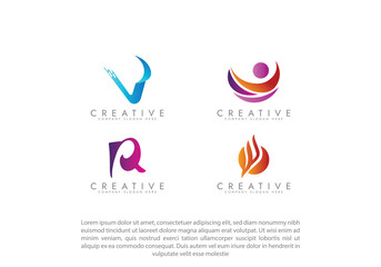Abstract colourful gradient logo, Collection of Creative Logo Designs