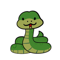 green snake cartoon