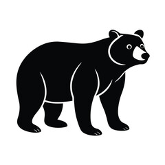 Bear Standing Vector Silhouette