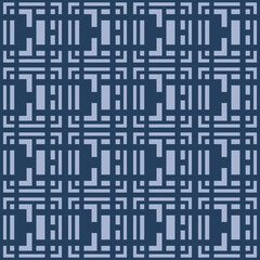 Japanese Rectangle Mesh Line Vector Seamless Pattern