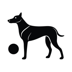 Simple Generic Dog Minimalist Black Vector Silhouette