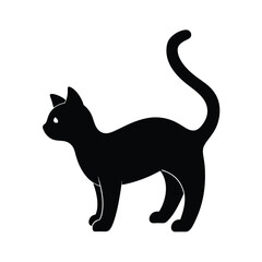 Simple Generic Kitten Minimalist Black Vector Silhouette