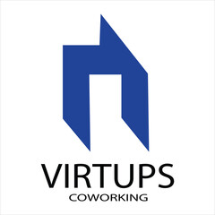 Hand drawn coworking logo design