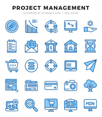 Set of Project Management Icons. Simple line art style icons pack.