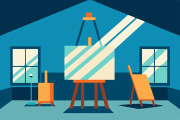 Creative Studio  Illuminated Art Space, Easel, and Artistic Inspiration