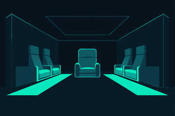 Fototapeta premium Immersive Home Theater Design Luxury Seating and Ambient Lighting