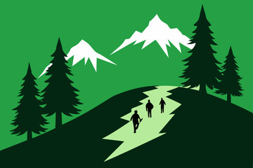 Obraz premium Mountain Hiking Adventure Exploring Majestic Peaks and Scenic Trails