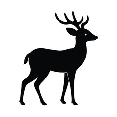 Deer Side Profile Black Vector Silhouette