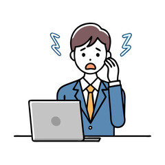 A Simple Vector Illustration of a Worried Man
