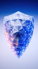 Geometric shield with glowing facets