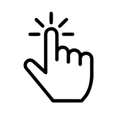 Obraz premium Clicking Index Finger Simple Vector Icon 