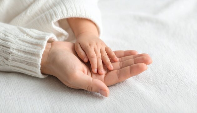 赤ちゃんとママの手