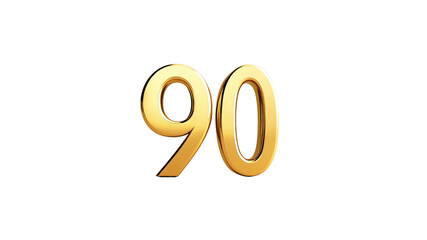 Golden Number Ninety - 3D Render of 90