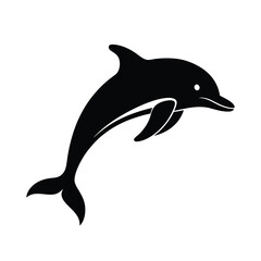Dolphin Mid Spin Black Vector Silhouette