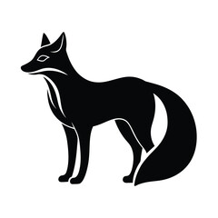Fox Side Profile Black Vector Silhouette