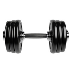 Fototapeta premium Glossy Black Dumbbell Weightlifting Equipment for Strength Training on transparent background
