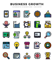 Business Growth Icon Pack 25 Vector Symbols for Web Design.