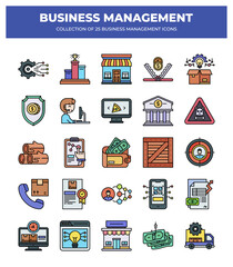 Collection of 25 Business Management Icons: Streamline Your Workflow