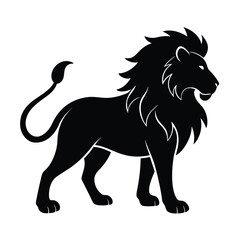 Lion Side Profile Black Vector Silhouette