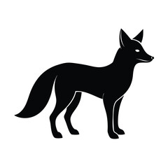 Fox Head Tilted Black Vector Silhouette