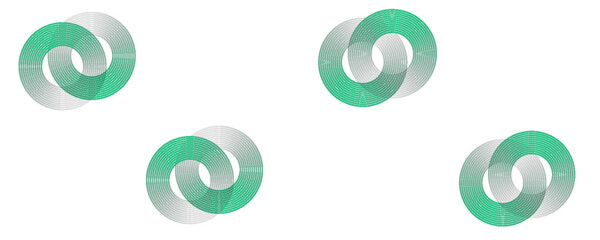 Green white abstract background overlap layer on bright space with circles effect decoration. Modern banner with lines style. Graphic design element stripes concept for flyer.Vector illustration.