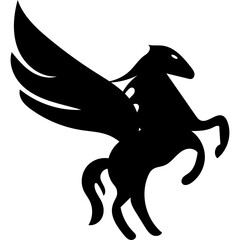Pegasus logo silhouette illustration