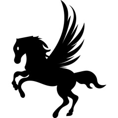 Pegasus logo silhouette illustration
