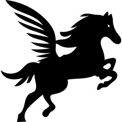 Pegasus logo silhouette illustration