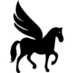 Pegasus logo silhouette illustration