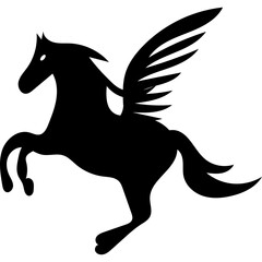 Pegasus logo silhouette illustration