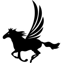 Pegasus logo silhouette illustration