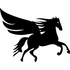 Pegasus logo silhouette illustration