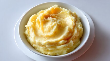 Creamy Mashed Potatoes in a White Bowl