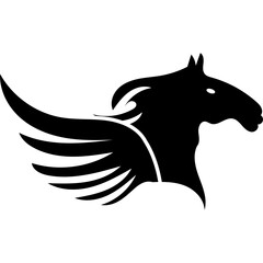 Pegasus logo silhouette illustration