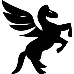 Pegasus logo silhouette illustration