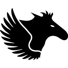 Pegasus logo silhouette illustration