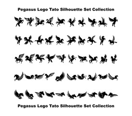 Pegasus logo silhouette illustration