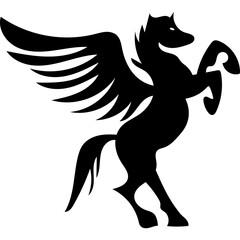 Pegasus logo silhouette illustration