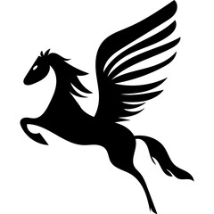 Pegasus logo silhouette illustration