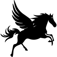 Pegasus logo silhouette illustration