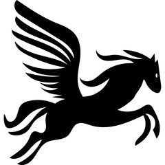 Pegasus logo silhouette illustration