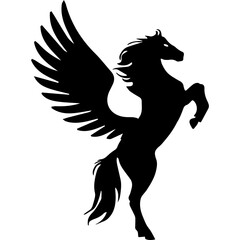 Pegasus logo silhouette illustration