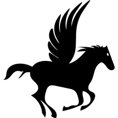 Pegasus logo silhouette illustration