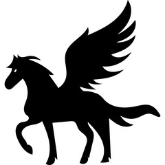 Pegasus logo silhouette illustration