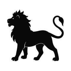 Lion Tail Up Black Vector Silhouette