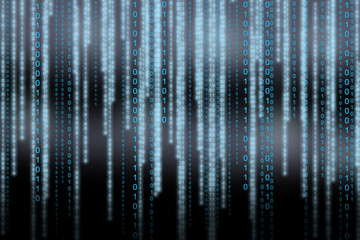 Binary code stock photo on a black background